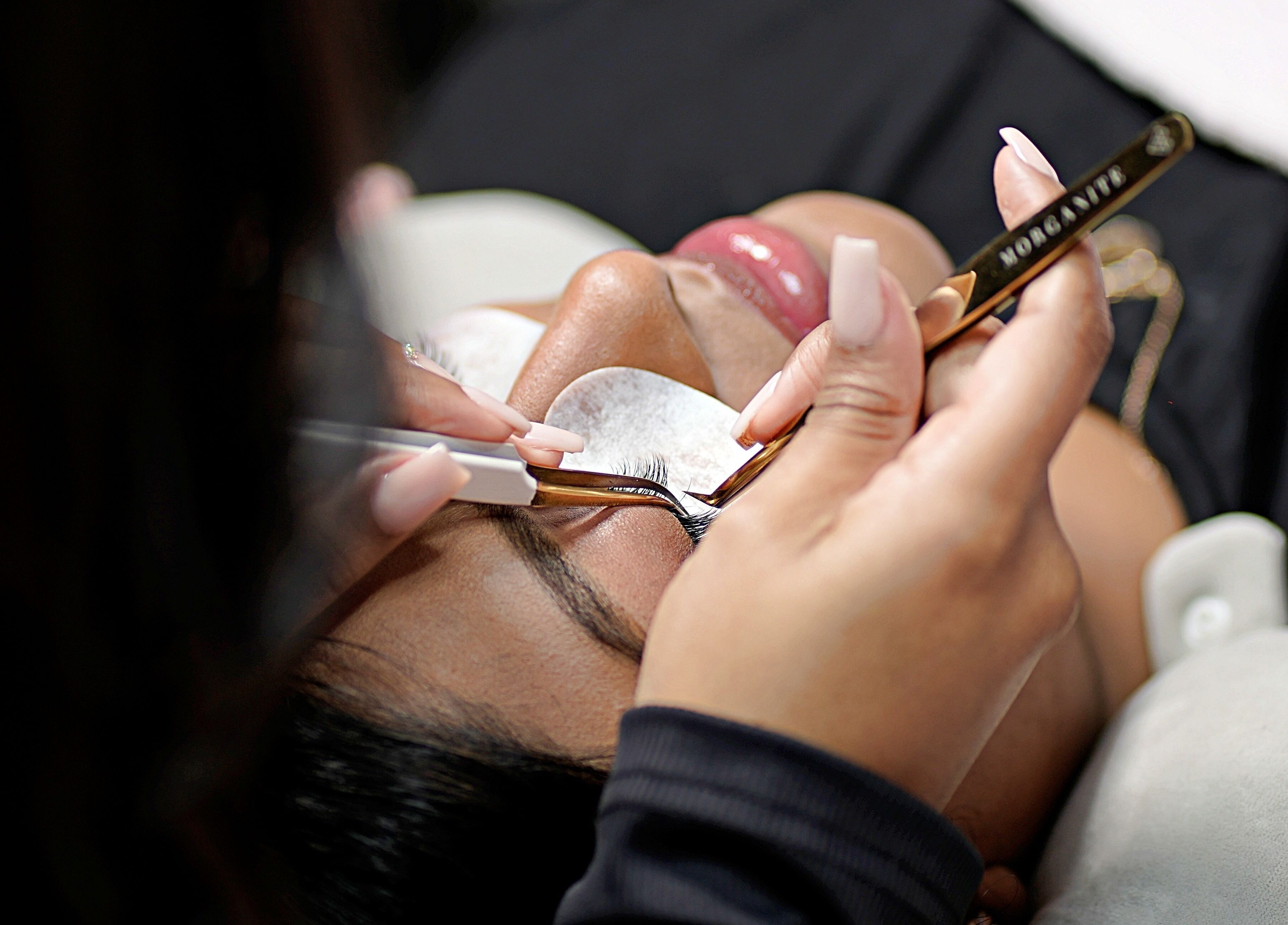 Eyelash extension session at The Beauty Spot at nailsby.metisha, Queensburgh, Kwazulu-natal, ZA.