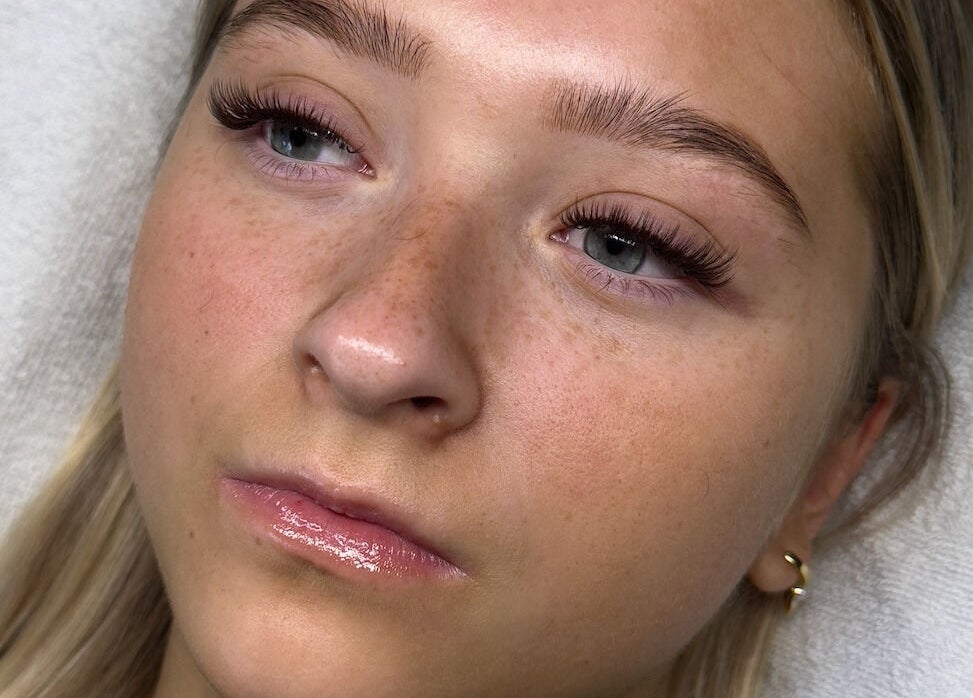 Close-up of eyelash extensions at Lashes by Katya, Melbourne, Victoria, AU.