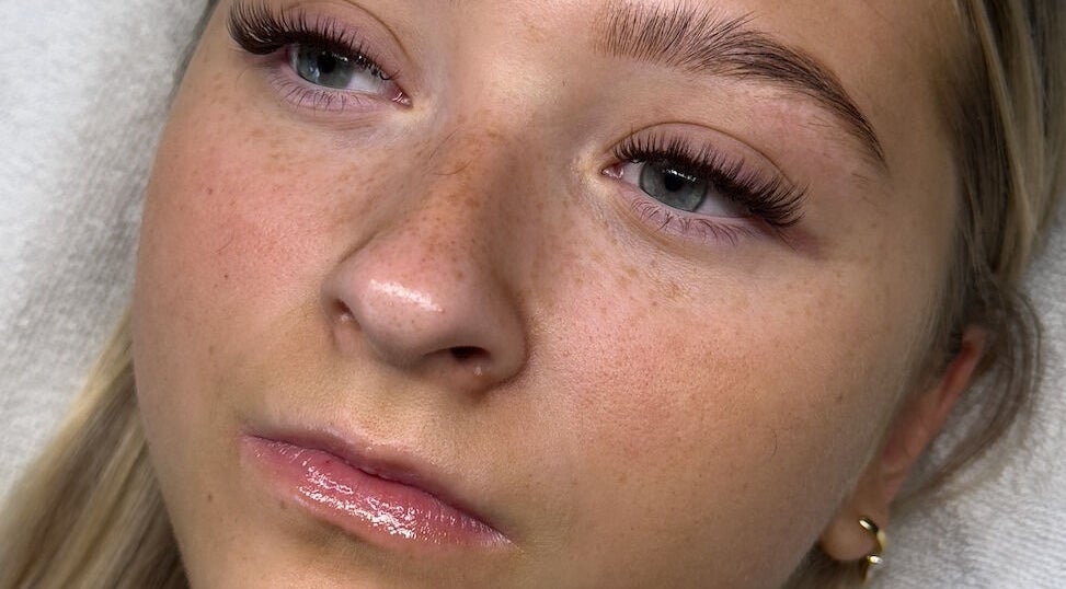 Close-up of eyelash extensions at Lashes by Katya, Melbourne, Victoria, AU.