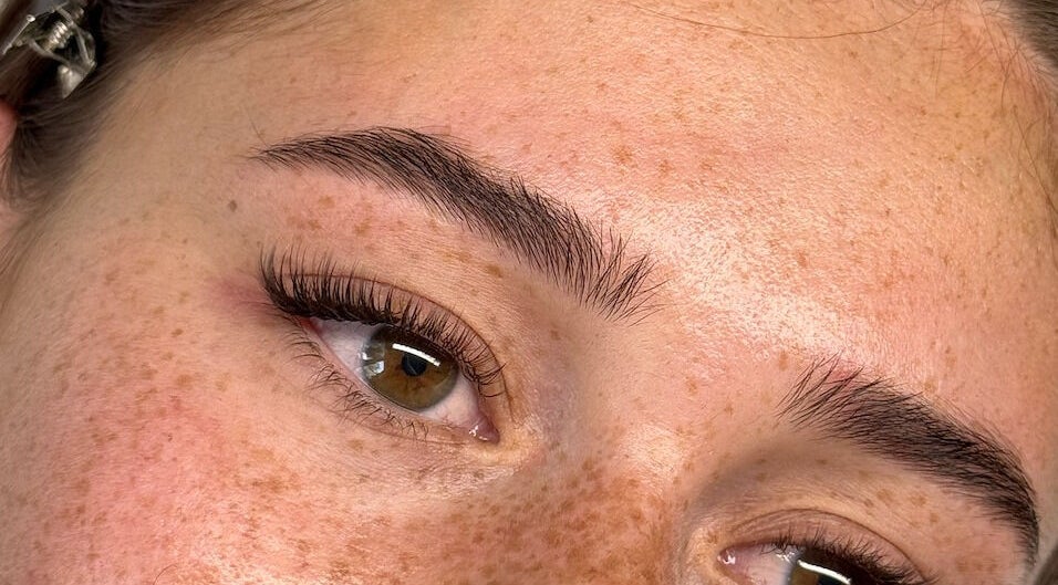 Close-up of beautifully styled eyebrows at Lashes by Katya, Melbourne, Victoria, AU showcasing natural elegance.