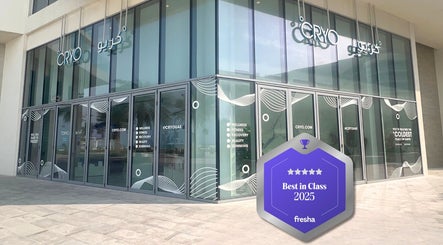 Exterior of °CRYO Abu Dhabi Mamsha Al Saadiyat with Best in Class 2025 award, Abu Dhabi, AE.