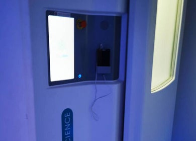 Cryotherapy chamber control panel at °CRYO Dubai Emirates Towers, دبي, دبي, AE.