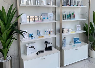 Product shelves at °CRYO Abu Dhabi Mamsha Al Saadiyat in Abu Dhabi, Abu Dhabi, AE featuring wellness items.