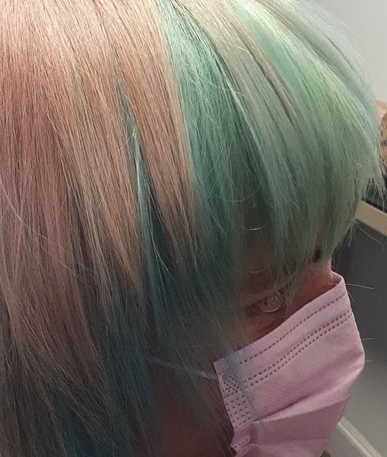 Vibrant pastel hair coloring at Hair by Christa, Grangemouth, Scotland, GB.