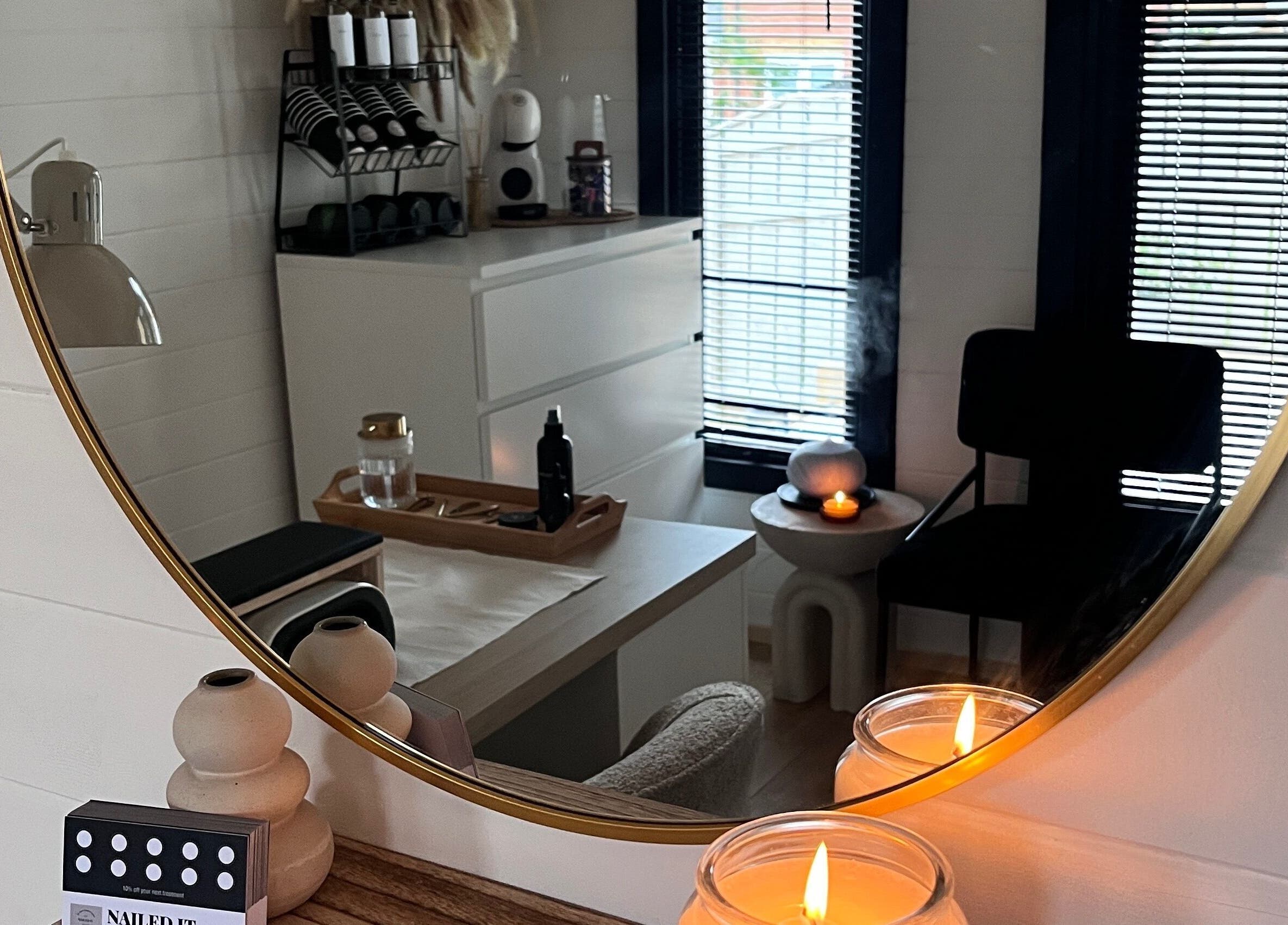 Tranquil beauty room at Nailed it with Anna, Annfield Plain, England, GB, featuring decor and candles.