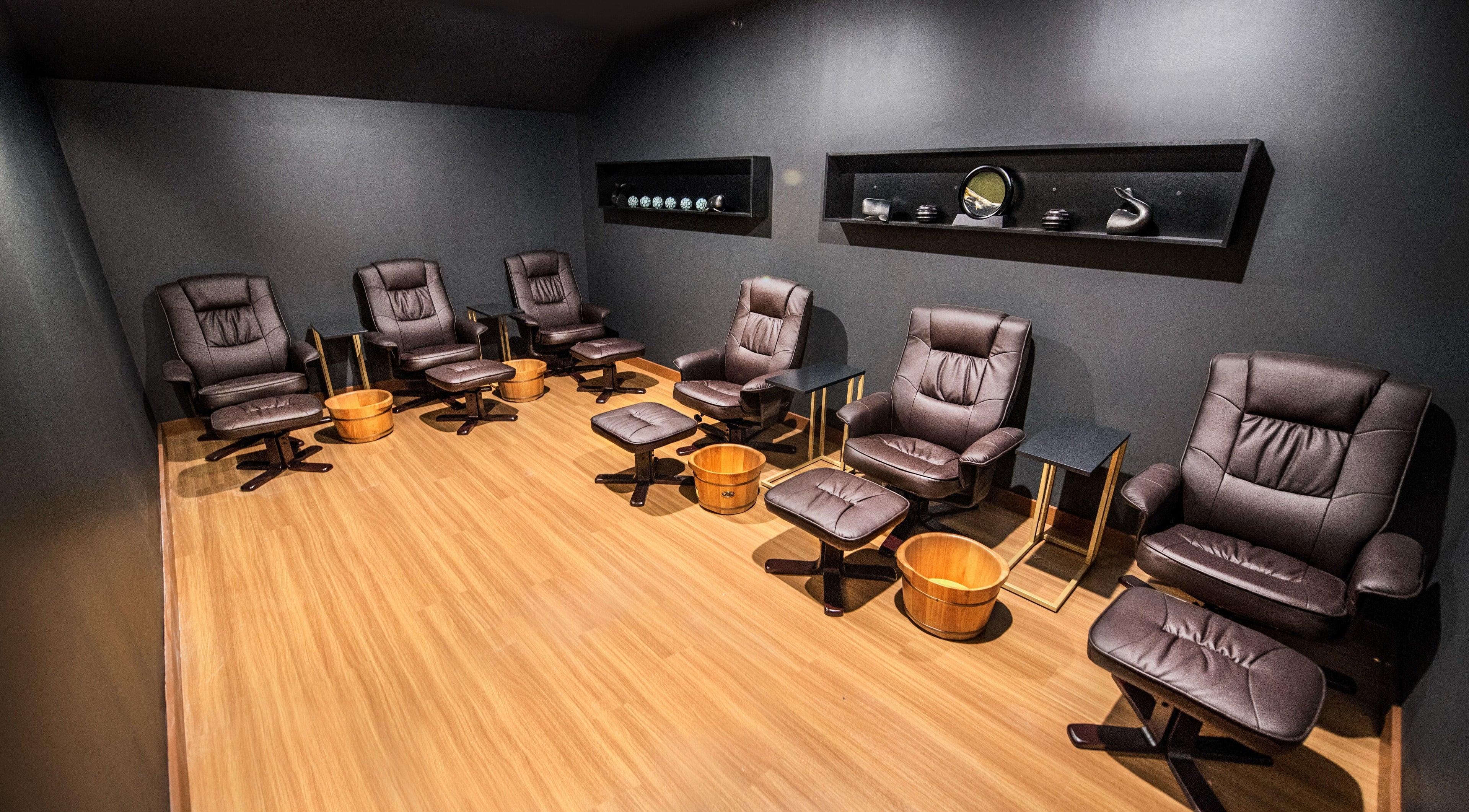 Relaxation chairs at The Savoy Hotel - V Hotel Spa, Melbourne, VIC, AU, offering serene comfort.