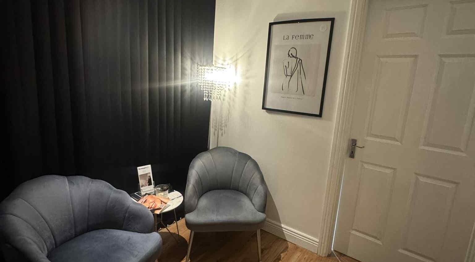 Comfortable seating at Elle Esthetics: Ashbourne Skin & Laser Clinic, Ashbourne, County Meath, IE.