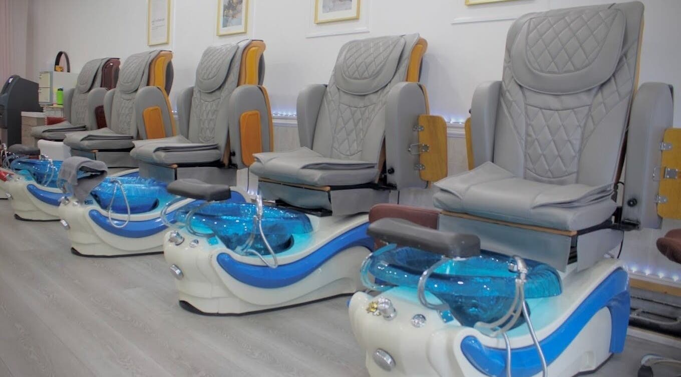 Luxury pedicure chairs at Top Q Nails(Henry Pro Nails), Markham, Ontario, CA.