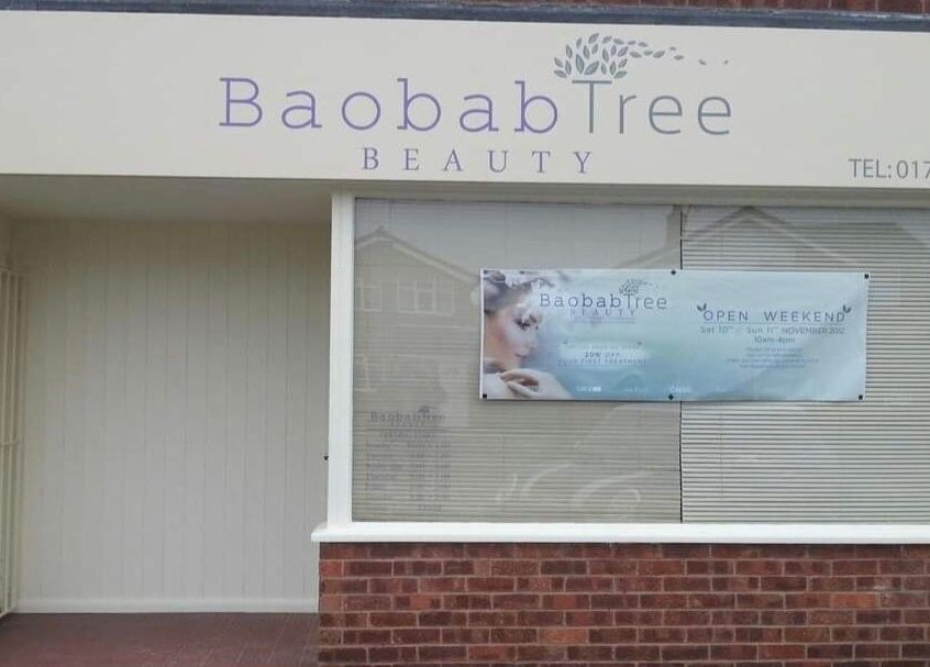 Front view of Baobab Tree Beauty located in Belper, England, GB, showcasing its inviting exterior with signage.
