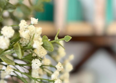 Elegant white floral arrangement at Toowoomba Body Sculpting & Beauty Bar, Toowoomba, Queensland, AU.