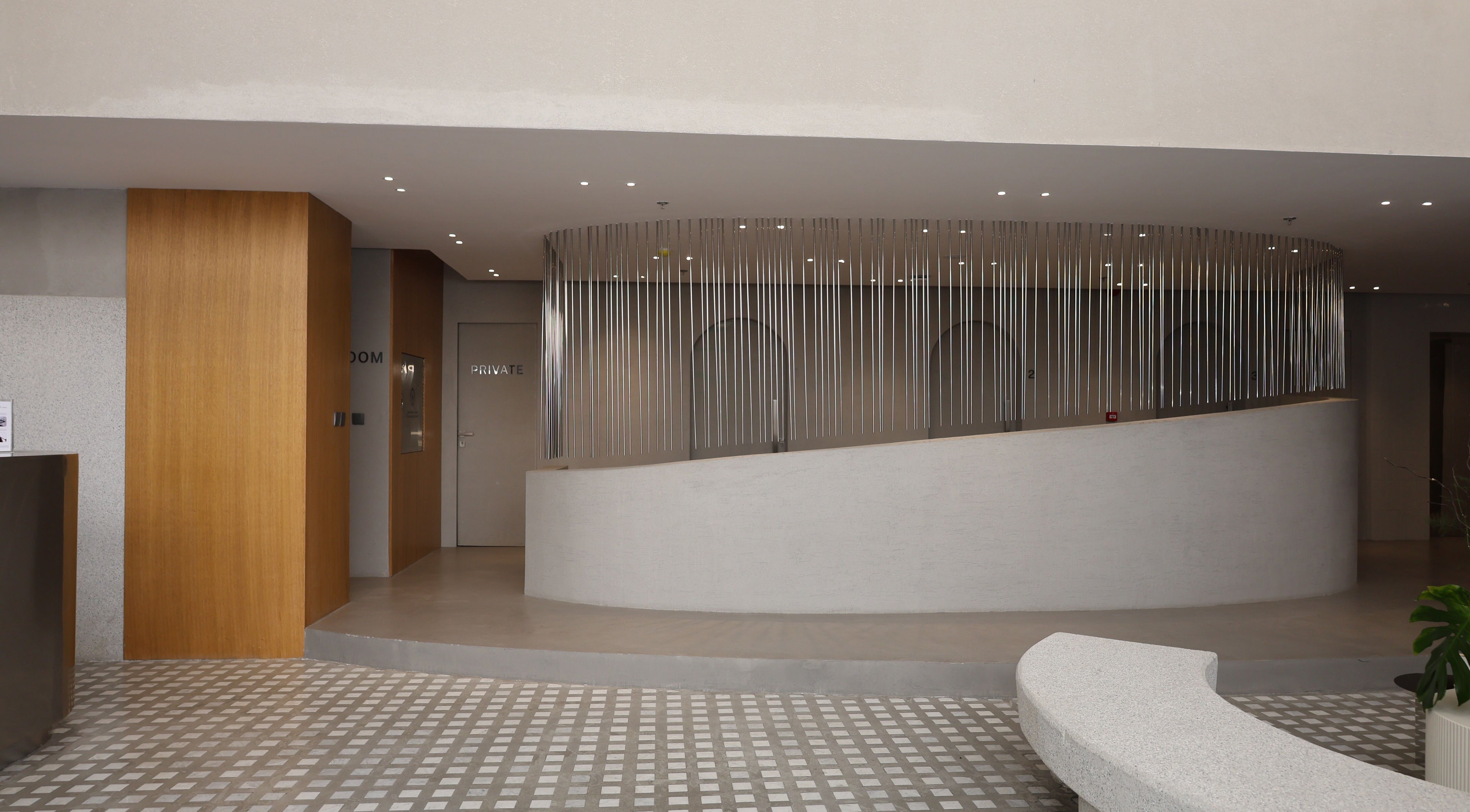 Elegant reception area at The Hair.sa, Riyadh, Riyadh Province, SA with modern design elements.