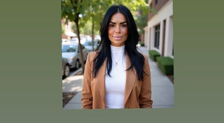 Stylish woman outside Soul Energy, Glasgow, Scotland, GB, embodying urban wellness.