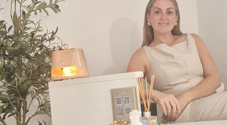 Relaxing ambiance at The SKN Edit (Nude Studio), Cockenzie Port Seton, Scotland, GB with greenery and diffuser.