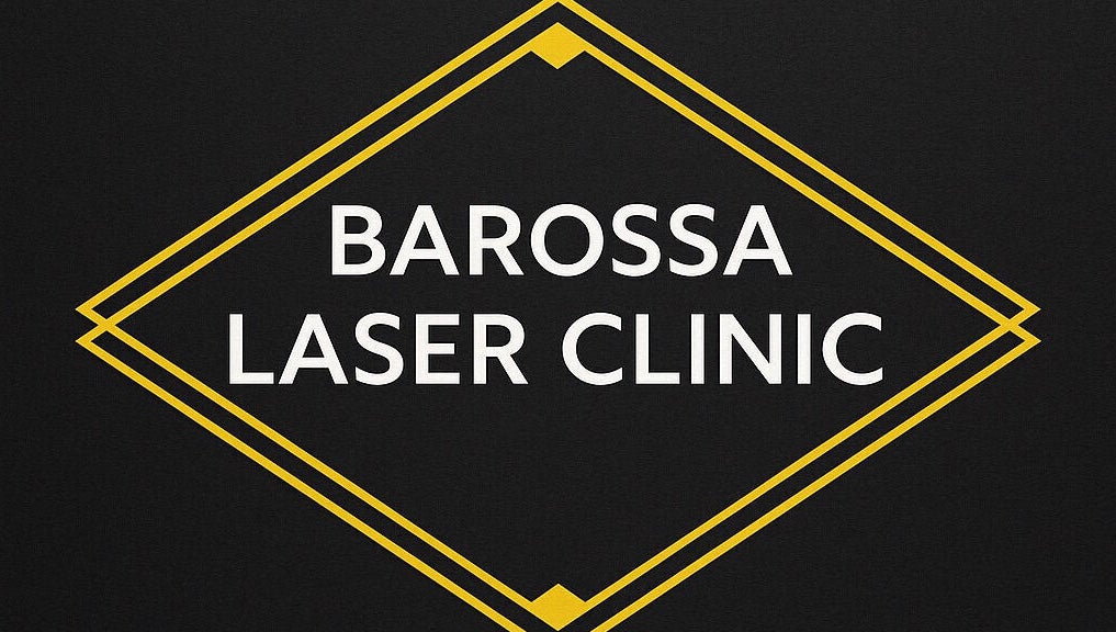 Barossa Laser Clinic sign at Nuriootpa, South Australia, AU in elegant yellow and black design.