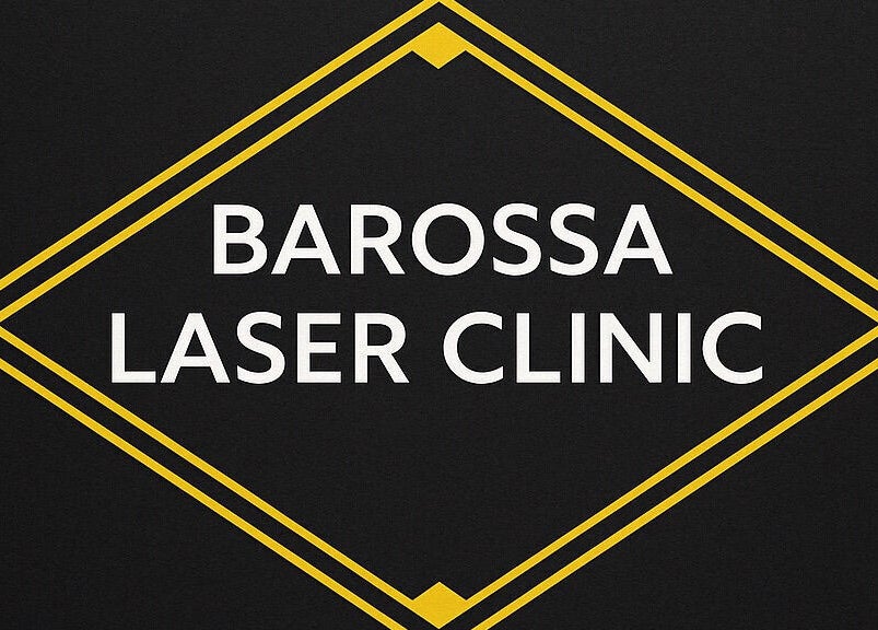 Barossa Laser Clinic sign at Nuriootpa, South Australia, AU in elegant yellow and black design.