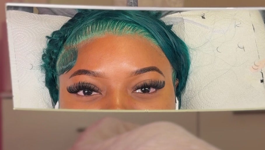 Close-up of enhanced lashes at I lash with Kiya- Cocoyea San Fernando, San Fernando City Corporation, TT.