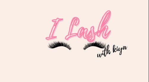 Logo of I Lash with Kiya in Point Fortin offering eyelash beauty services, featuring elegant lashes.