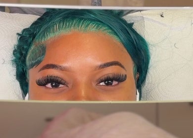 Close-up of eyelash extensions by I Lash with Kiya in Point Fortin, Point Fortin Borough Corporation, TT.