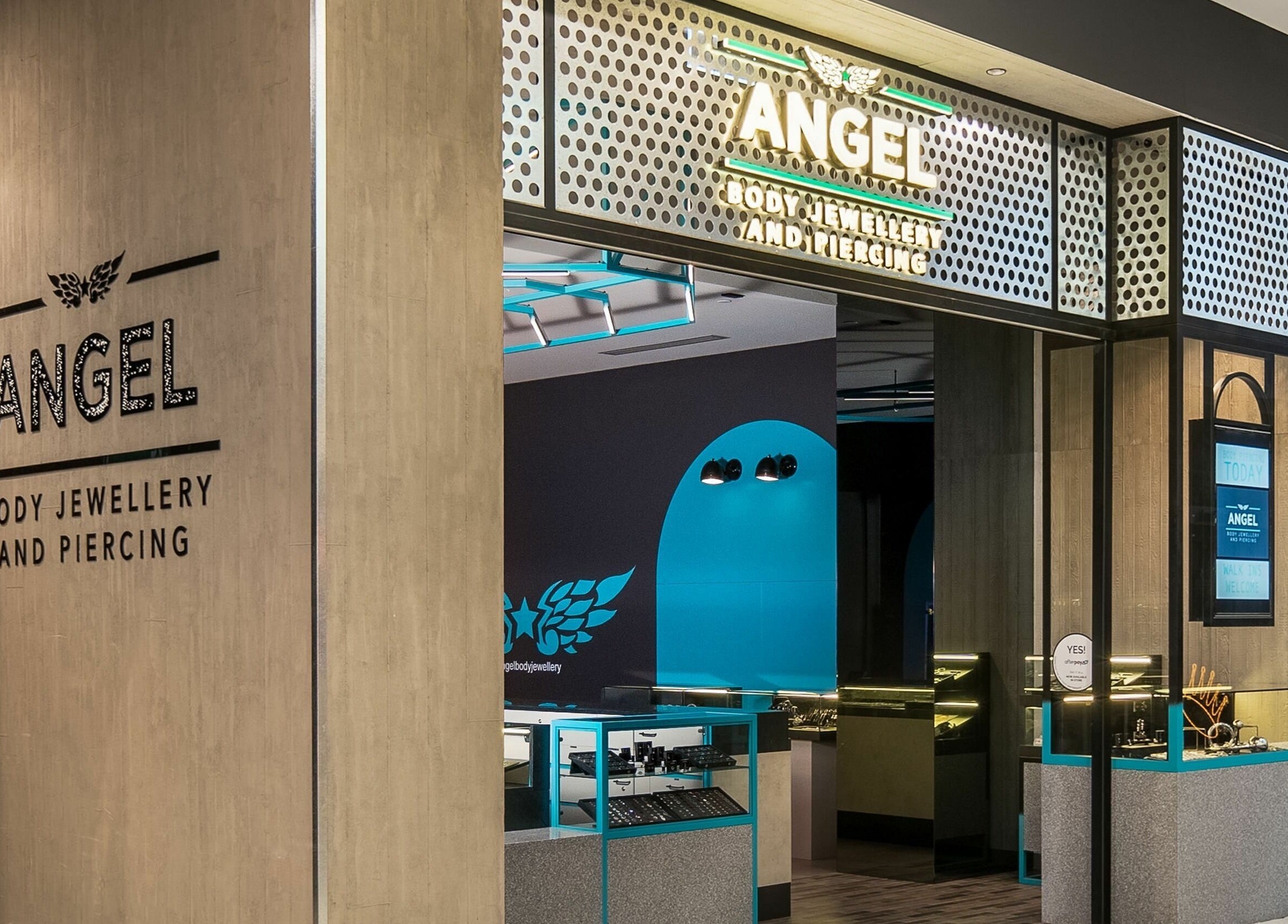 Entrance of Carousel, Angel Body Jewellery and Piercing, Cannington, showcasing vibrant displays in Cannington, Western Australia, AU.