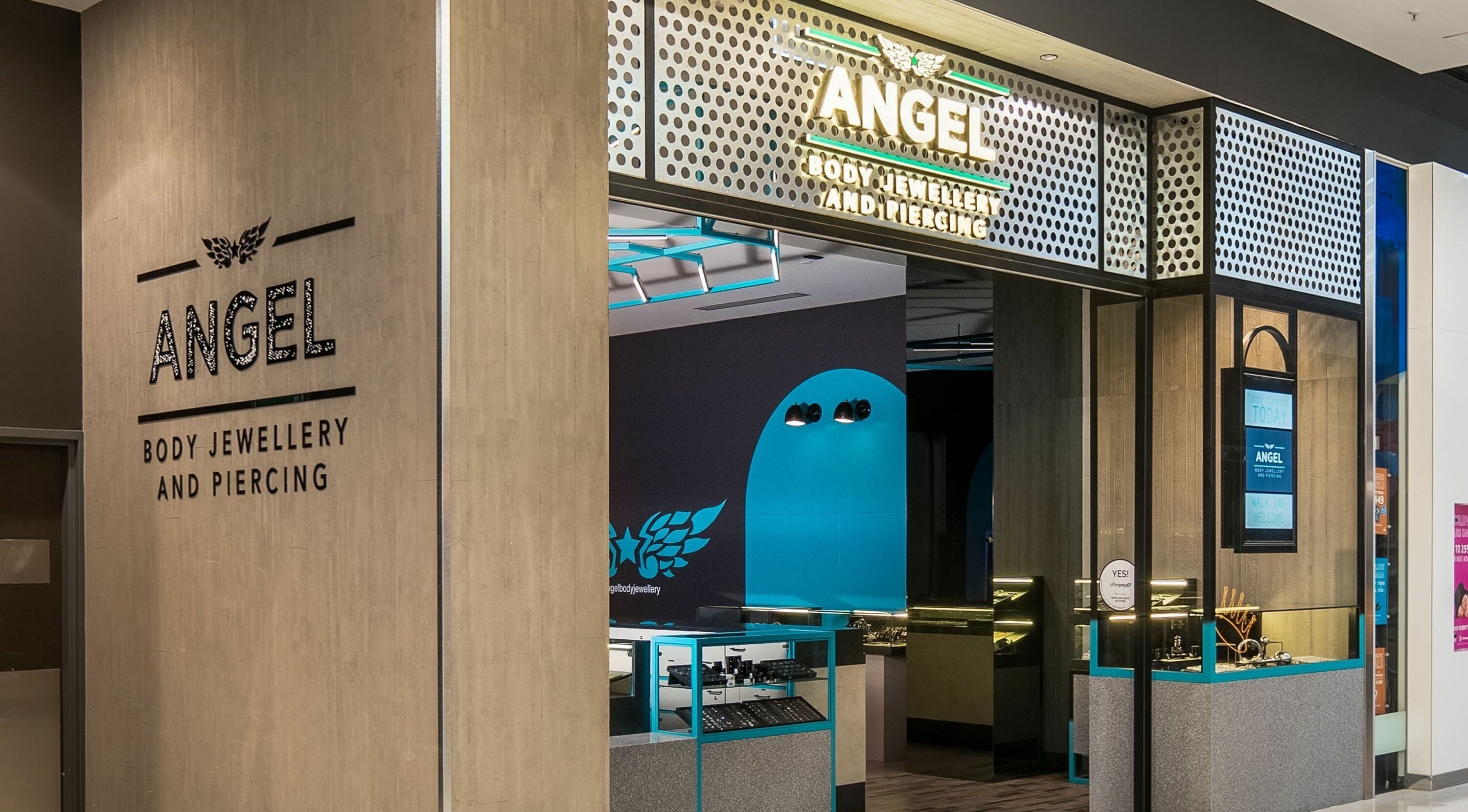 Entrance of Carousel, Angel Body Jewellery and Piercing, Cannington, showcasing vibrant displays in Cannington, Western Australia, AU.