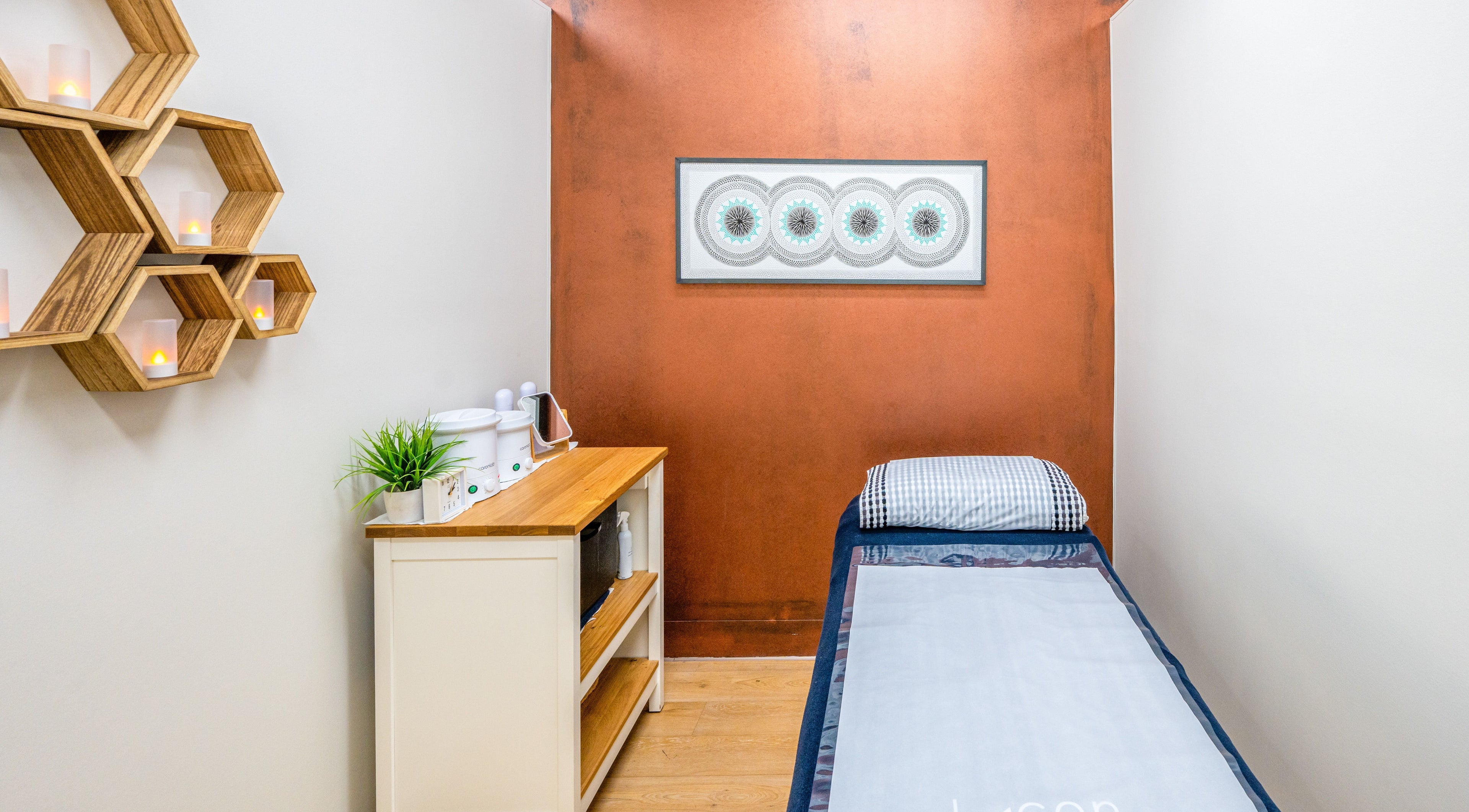 Cozy treatment room at Sorrento Skin and Beauty, Sorrento, Victoria, AU, with modern decor and relaxing ambiance.