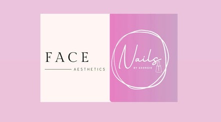 Logo of Face Aesthetics & Nails by Georgie, located in Gateshead, GB, on a pink background.