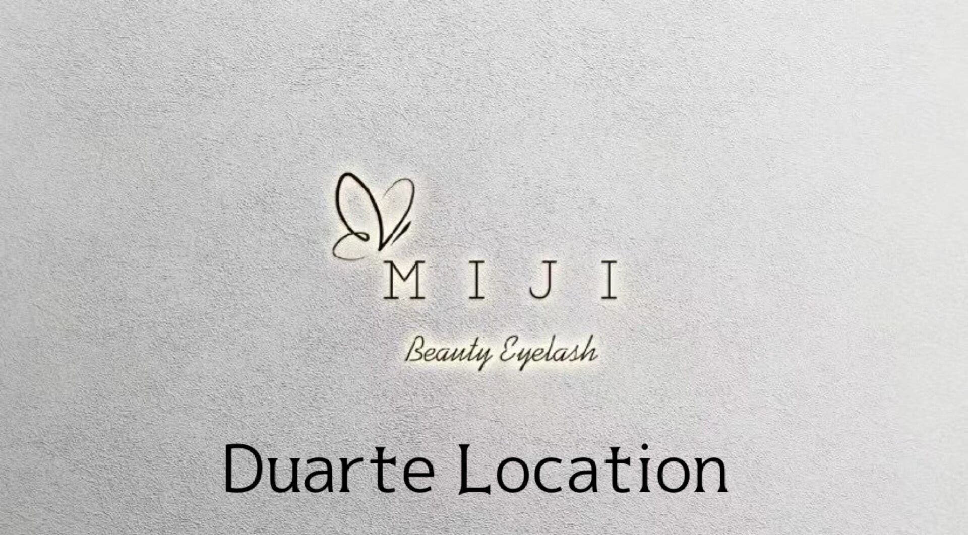 Miji Beauty Eyelash logo at DUARTE LOCATION, Duarte, California, US.