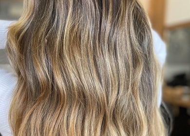 Stylish blonde waves at The Hair Room at Mawson, Mawson, Australian Capital Territory, AU.