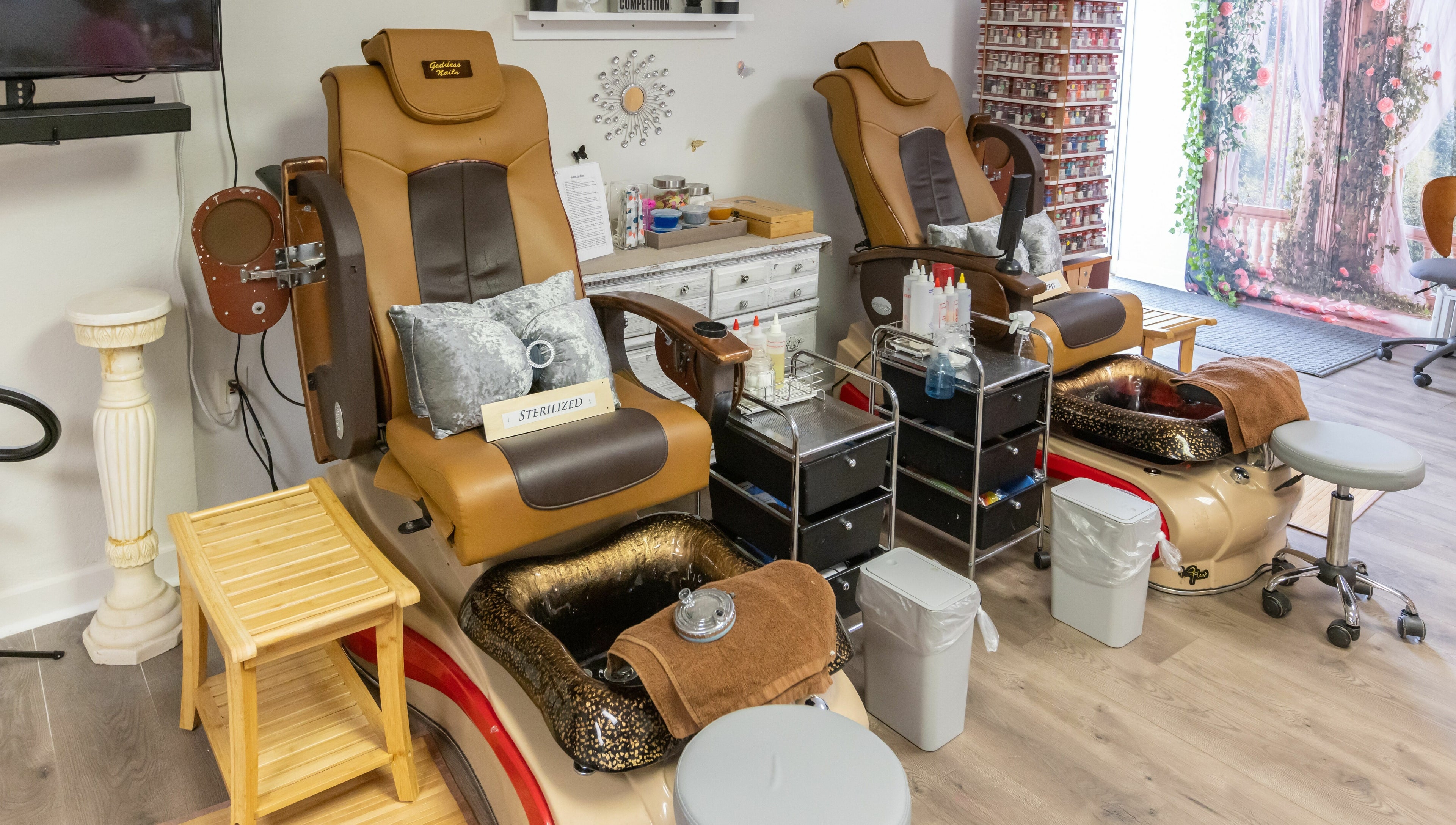 Luxurious pedicure chairs at Goddess Nails and Spa.LLC in West Allis, Wisconsin, US.