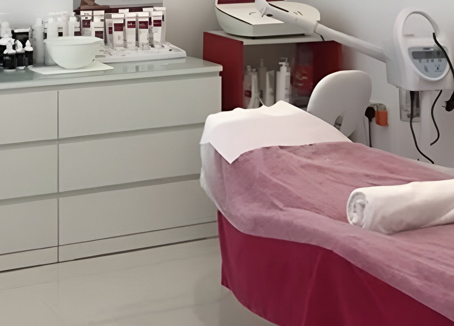 Tranquil treatment room at Eternal Lotus Ladies Salon And Spa, Dubai, Dubai, AE, featuring modern equipment.
