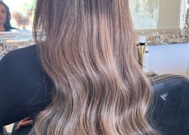 Elegant, wavy hair styled at Aurora House of Beauty, Eccles, England, GB salon.