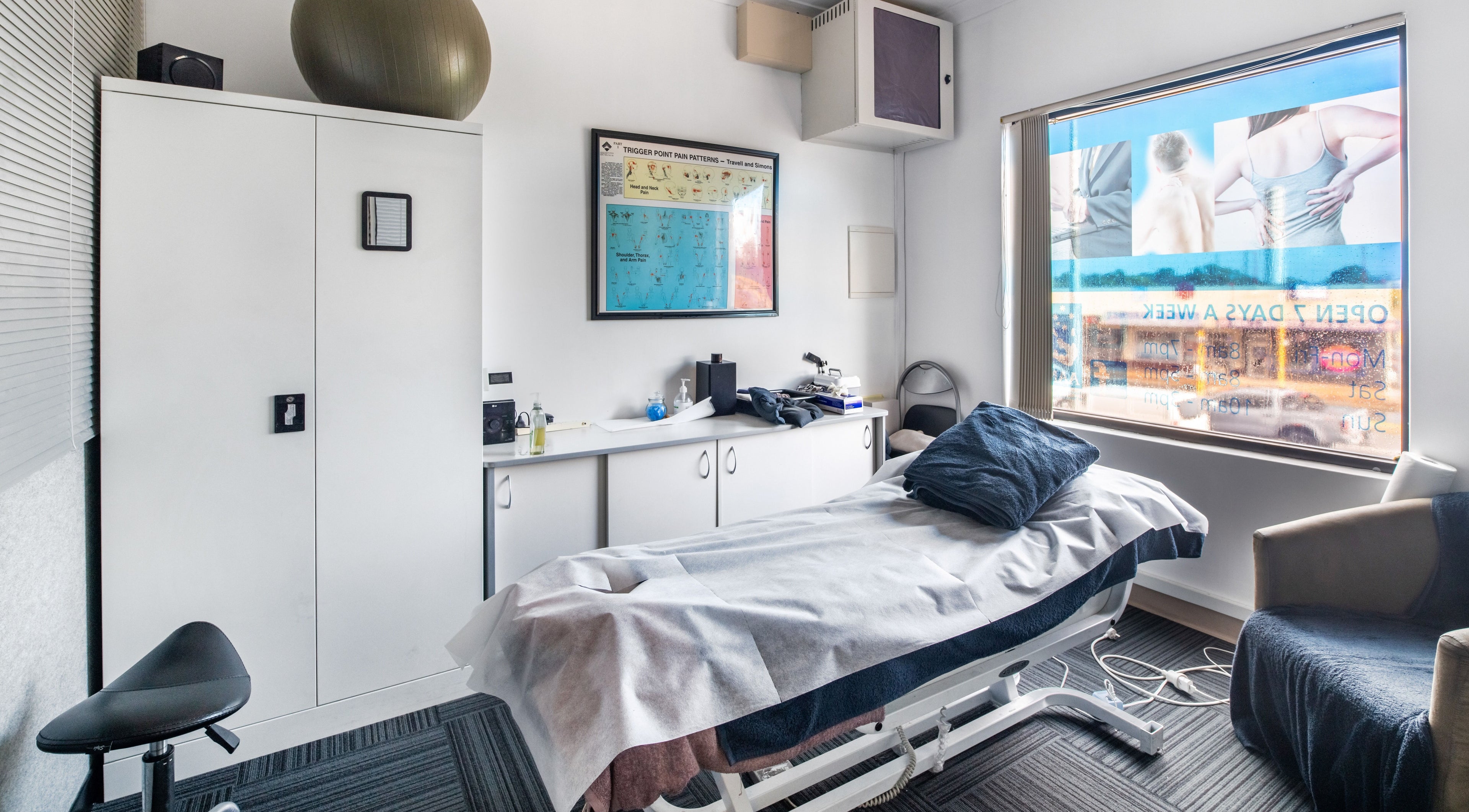 Relaxing massage room at Victoria Park Sport Massage Clinic, Rivervale, Western Australia, AU.