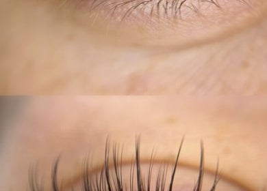 Eyelash enhancement before and after at Studio Manetane & Auravive Wellness, Varsity Lakes, Queensland, AU.