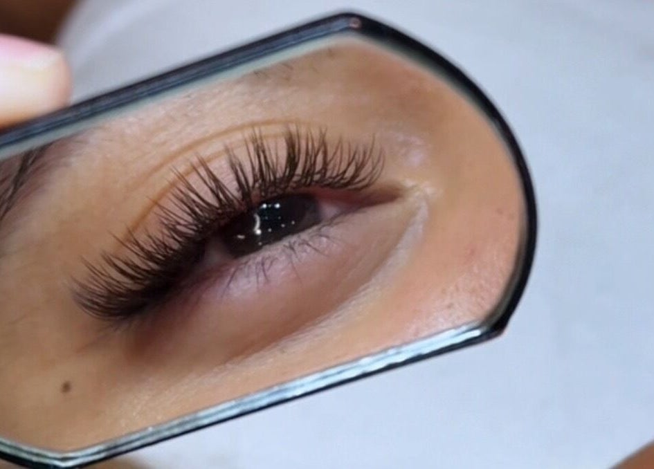 Close-up of enhanced eyelashes at Studio Manetane & Auravive Wellness, Varsity Lakes, Queensland, AU.