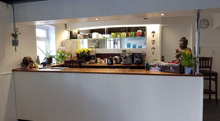 Elegant reception at Time to Float, Calf Heath, England, GB with plants and calming decor.