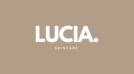 Elegant Lucia Skincare logo on beige background in Newbury, England, GB.