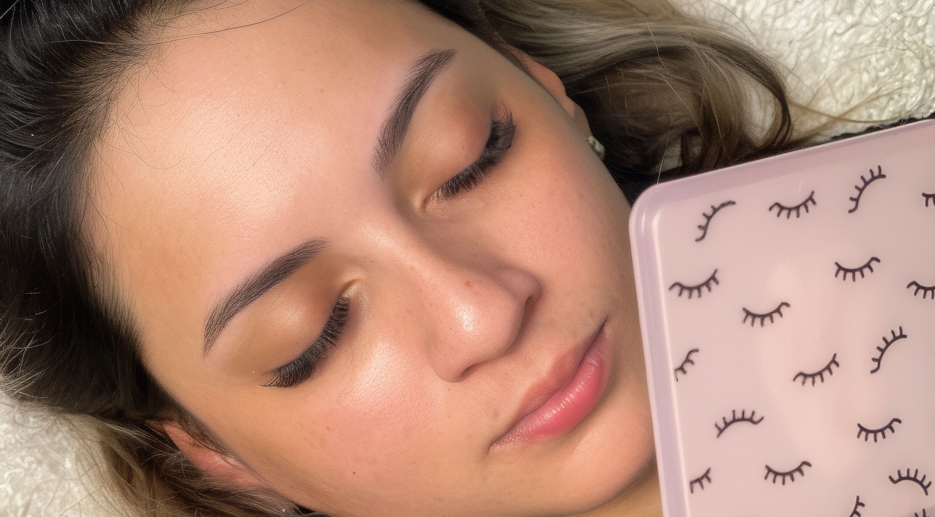 Woman showcasing Mynx Lashes extension with closed eyes. Located in Cape Town, Western Cape, ZA.