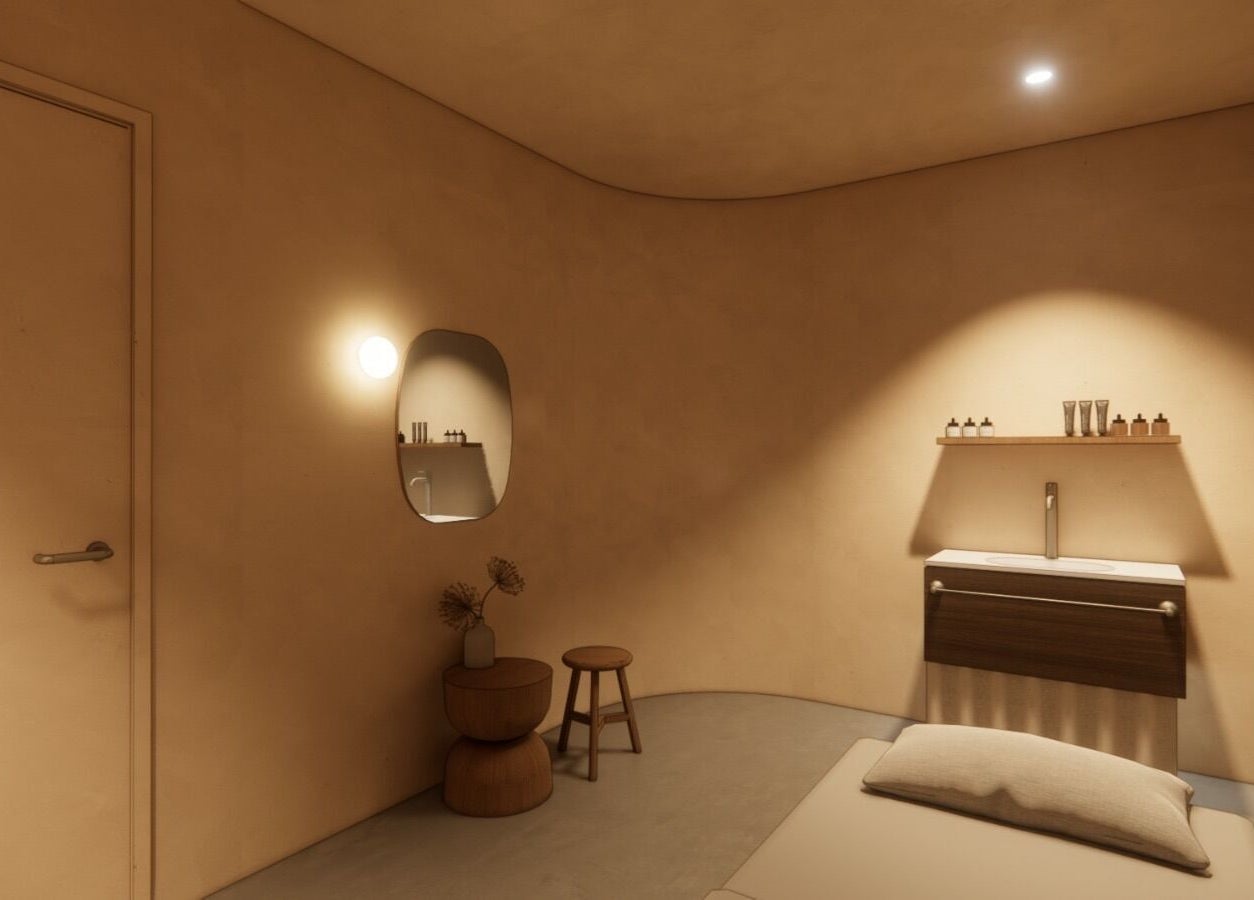 A tranquil spa room at The Spa Nomad | Wellington (Mobile Business), featuring a minimalist design in Wellington, NZ.