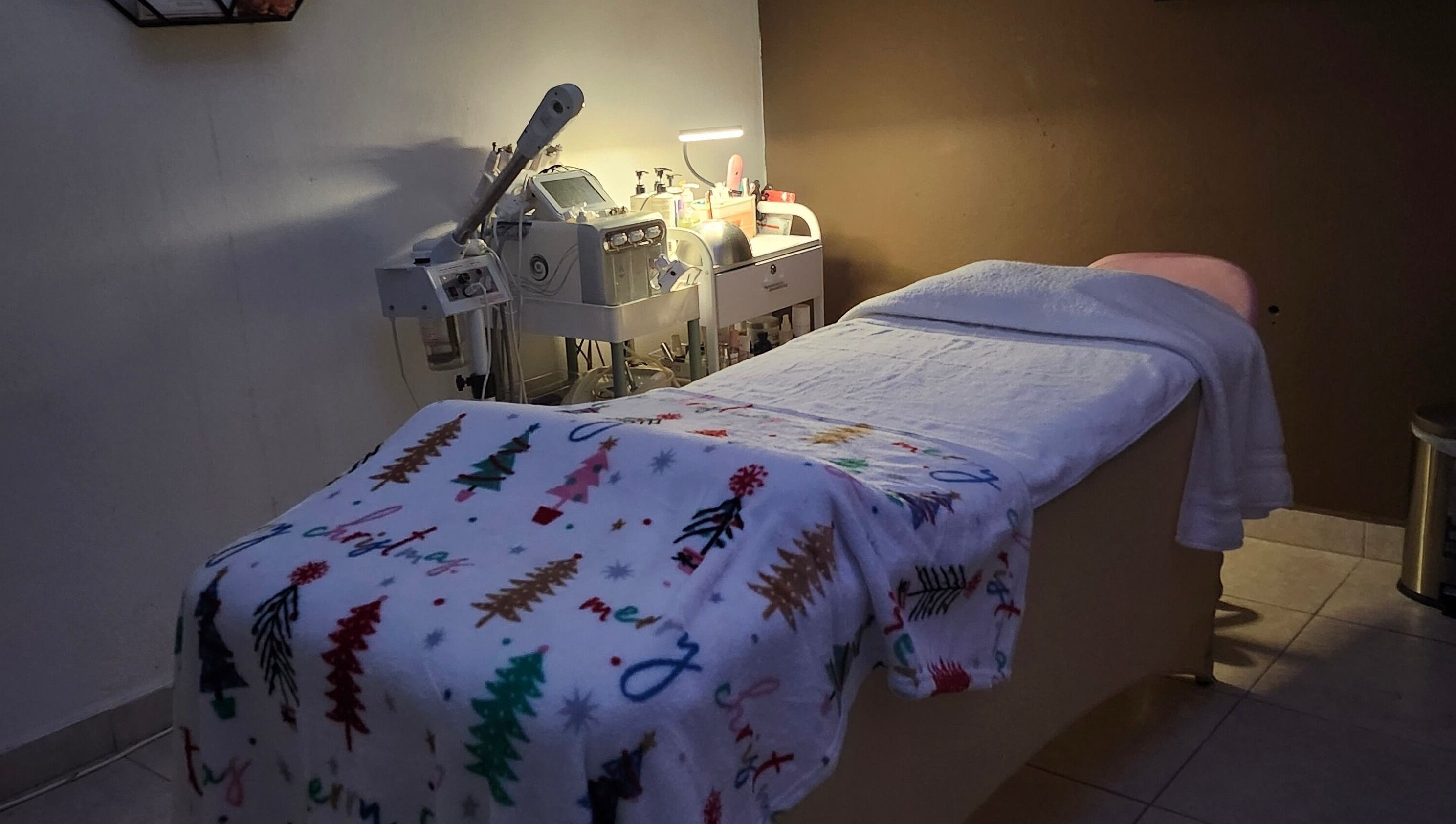 Camilla de tratamiento en Skincare by AB, San Juan, San Juan, PR, iluminada y acogedora.