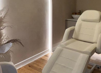 Relaxation chair in calm, elegant room at Beauty By Amineh, Cambridge, England, GB.