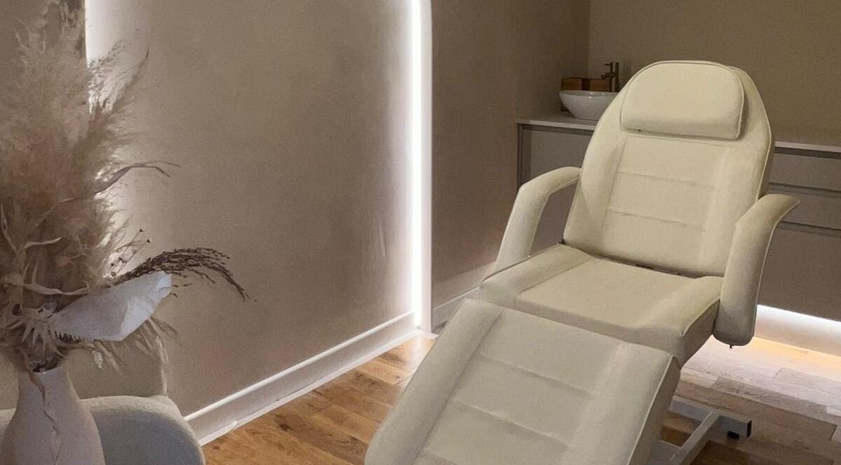 Relaxation chair in calm, elegant room at Beauty By Amineh, Cambridge, England, GB.