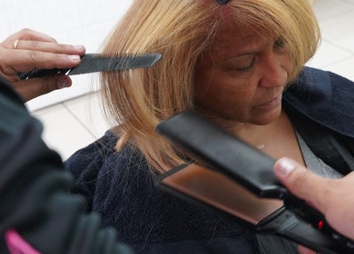 Professional hair styling at Dominican Salon - West Kendall, Miami, Florida, US.