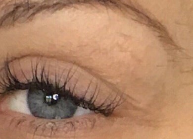 Close-up of eyelash extensions at Oxley Aesthetics, Hemel Hempstead, England, GB.