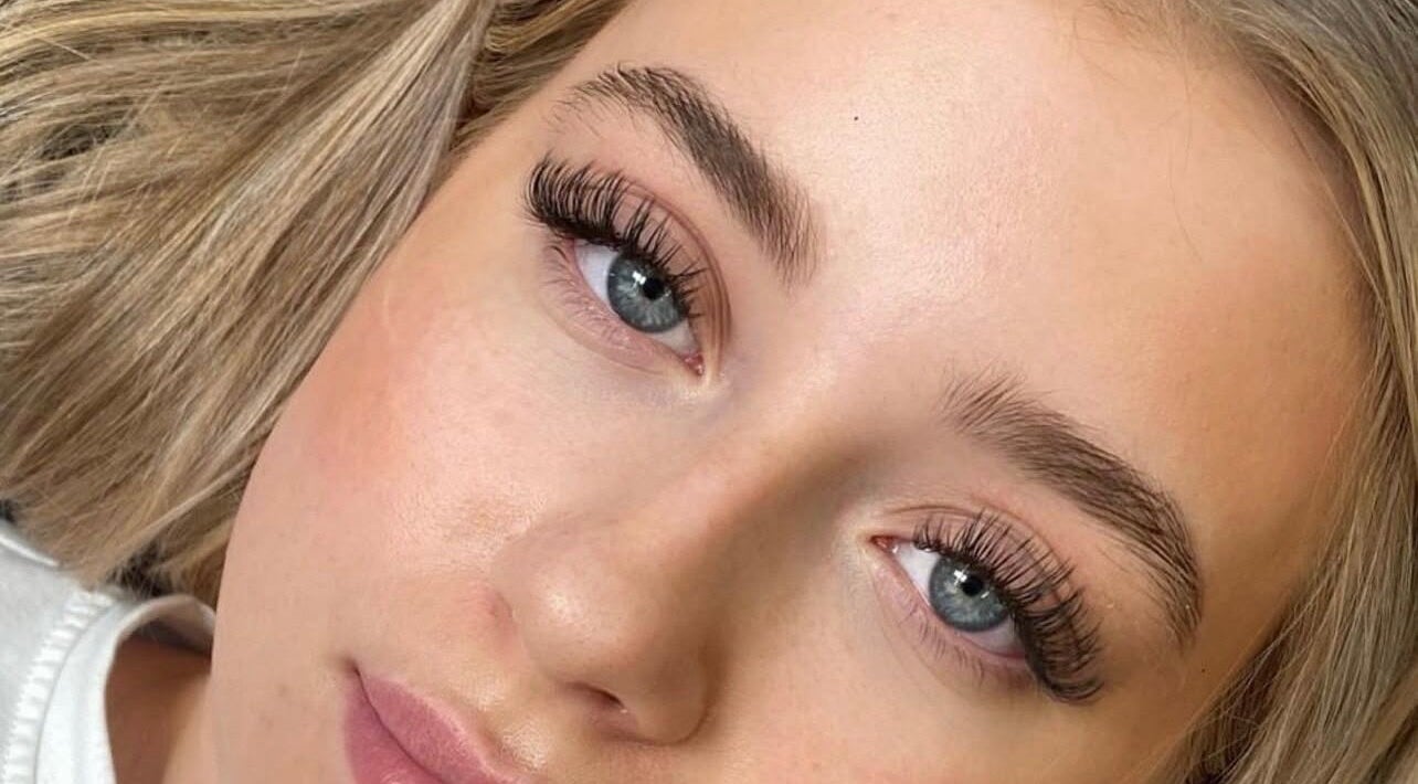 Close-up of expertly applied lashes at Glambyad in Swindon, England, GB, showcasing detailed beauty work.