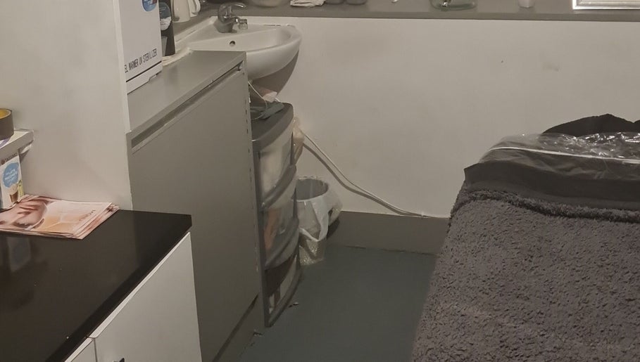 Cozy treatment room at JC Relaxation and Beauty (Above TFC Gym), Sheffield, England, GB, featuring a treatment bed.