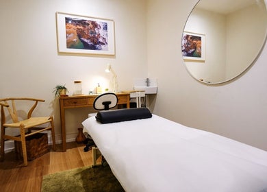 Peaceful massage room at Akasha Integrative Health, Manly, New South Wales, AU.