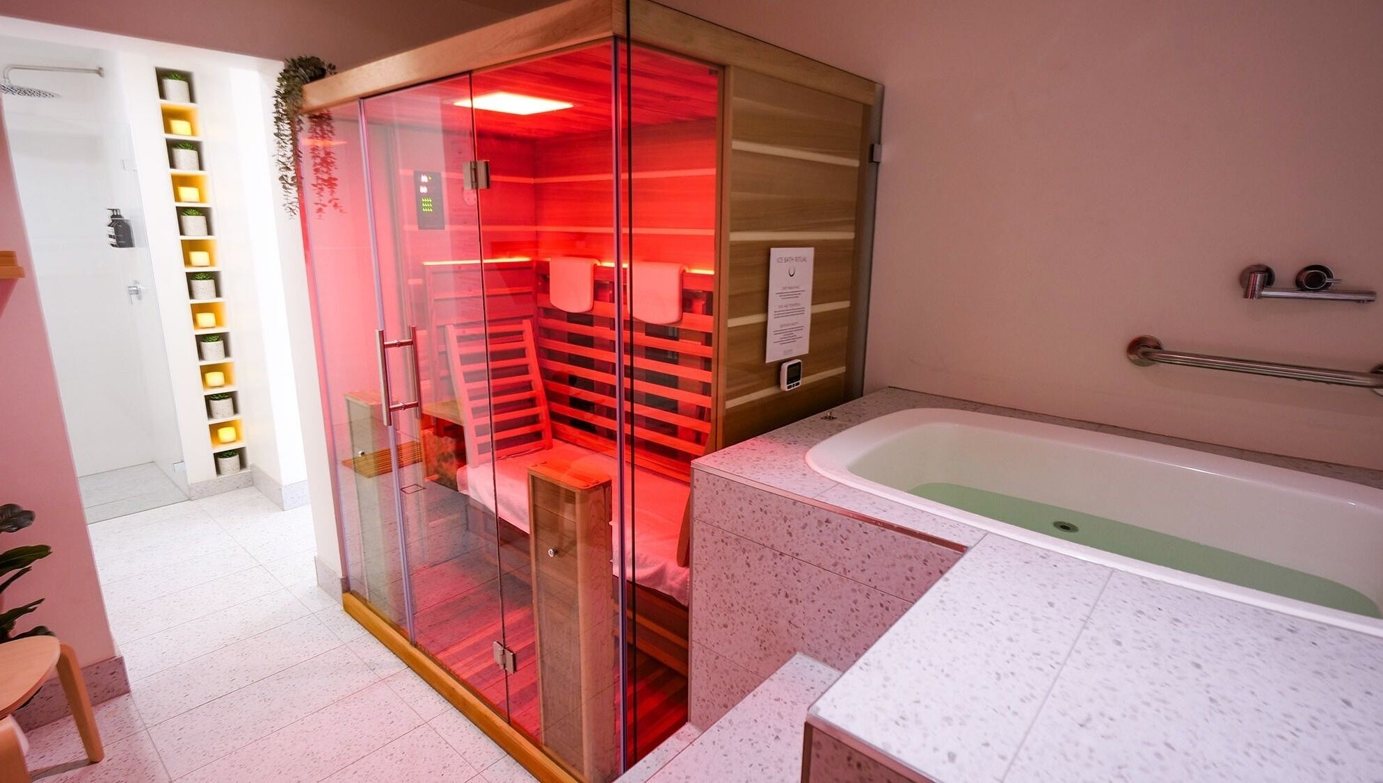 Infrared sauna room at Akasha Integrative Health, Manly, New South Wales, AU with serene ambiance.