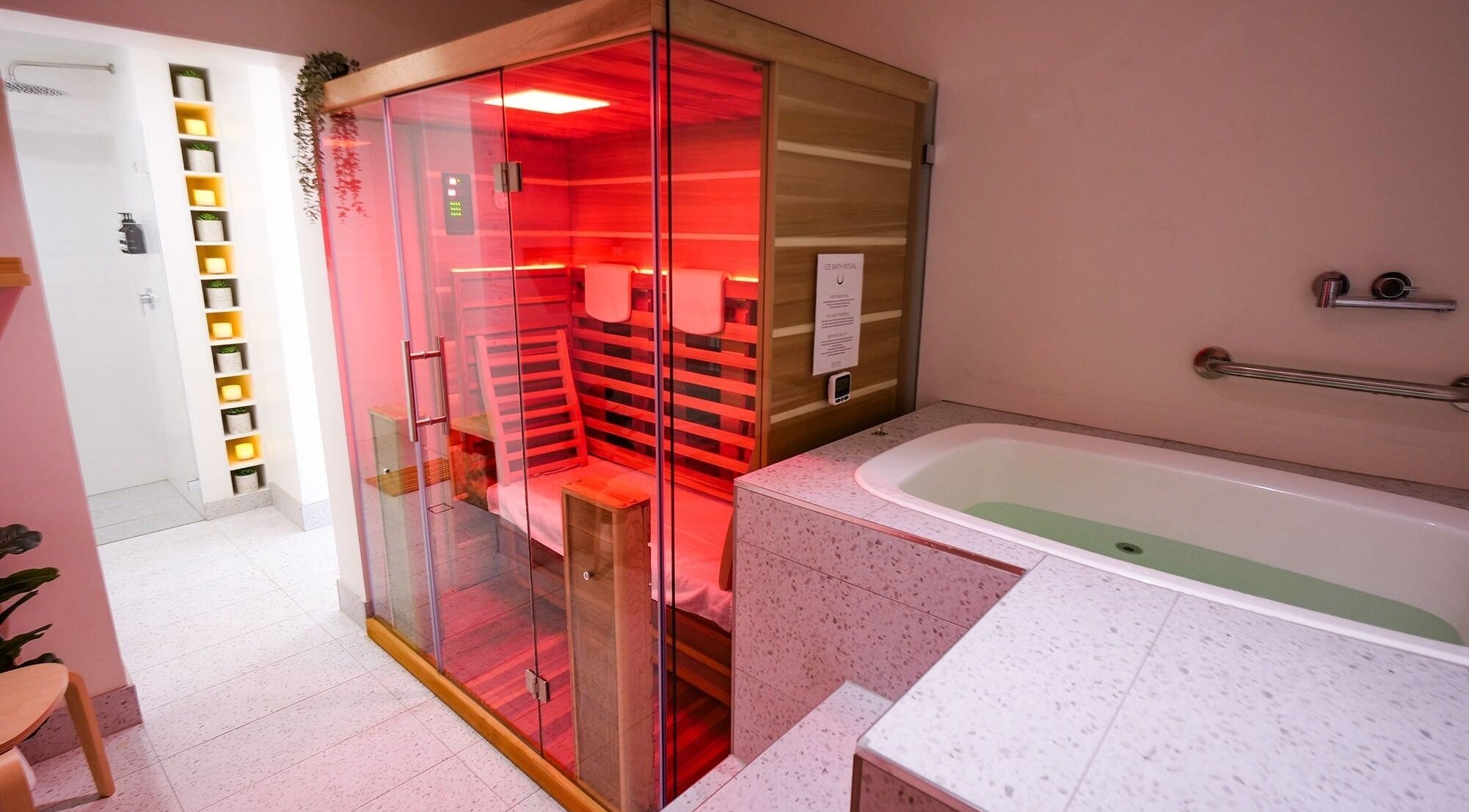 Infrared sauna room at Akasha Integrative Health, Manly, New South Wales, AU with serene ambiance.