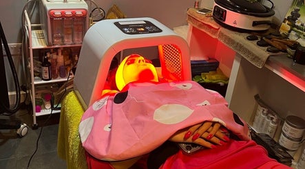 LED facial session at Hydro Facial & Spa in London, England, GB with advanced skincare equipment.