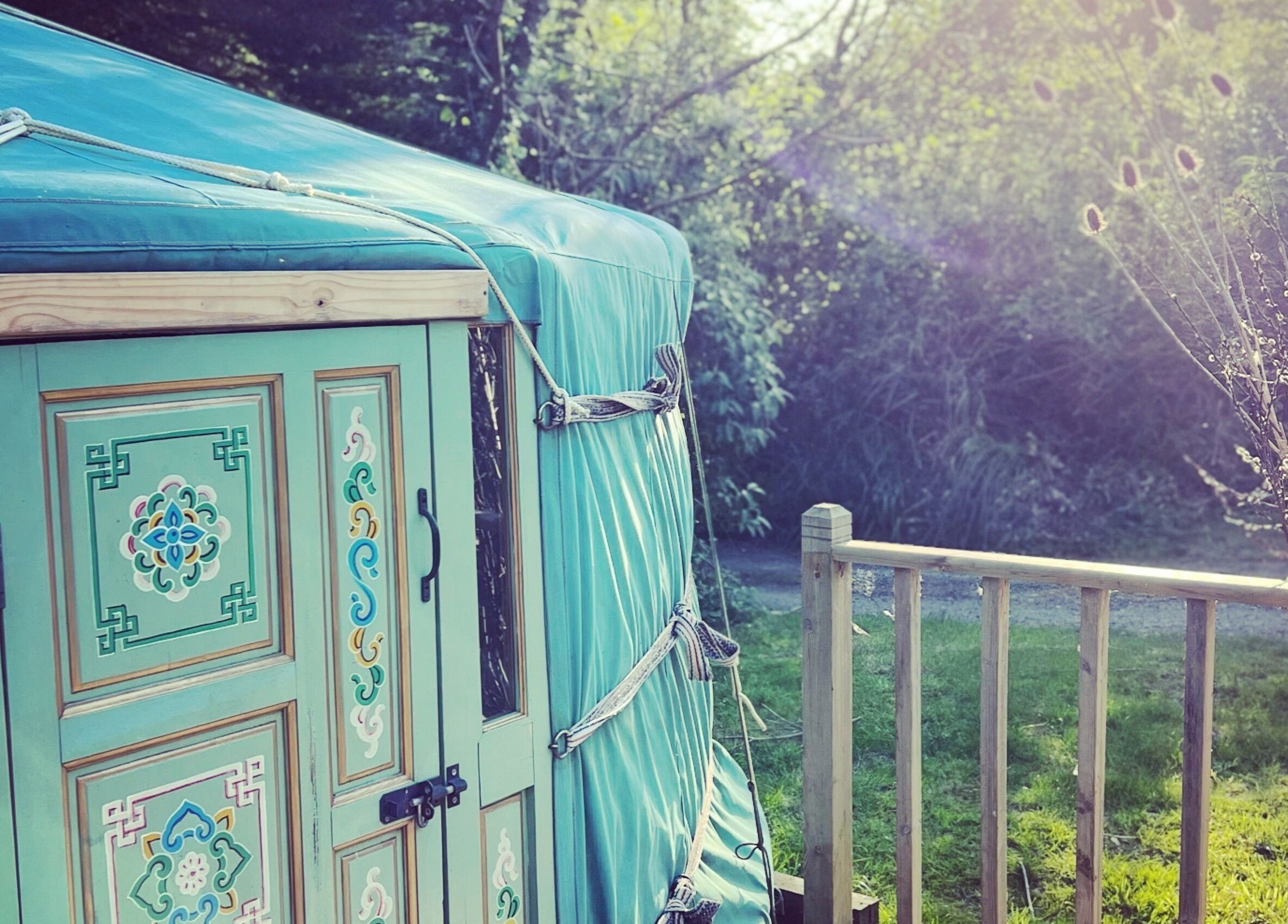 Charming yurt at Wellness in the Wild, Newquay, England, GB offering a tranquil retreat in nature.